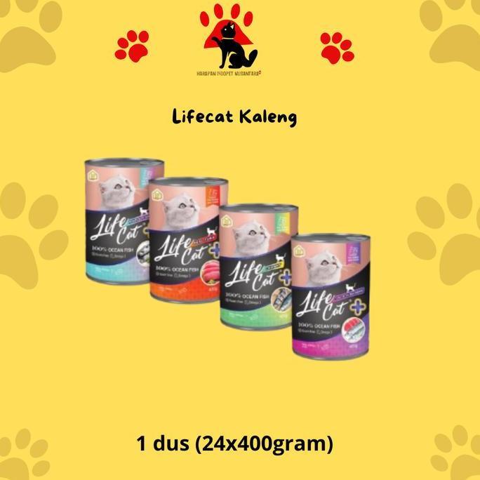 Grosir Makanan Kucing - Life Cat Kaleng Plus 400Gr (1 Dus Isi 24Pcs) - Lifecat Kaleng Plus