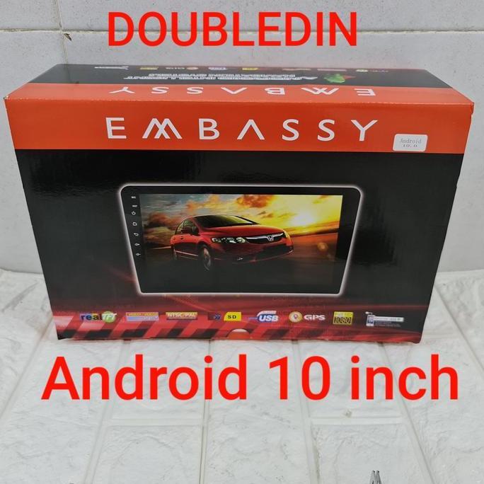 * TV MOBIL MULTIMEDIA ANDROID EMBASSY 10 INCH BARU *