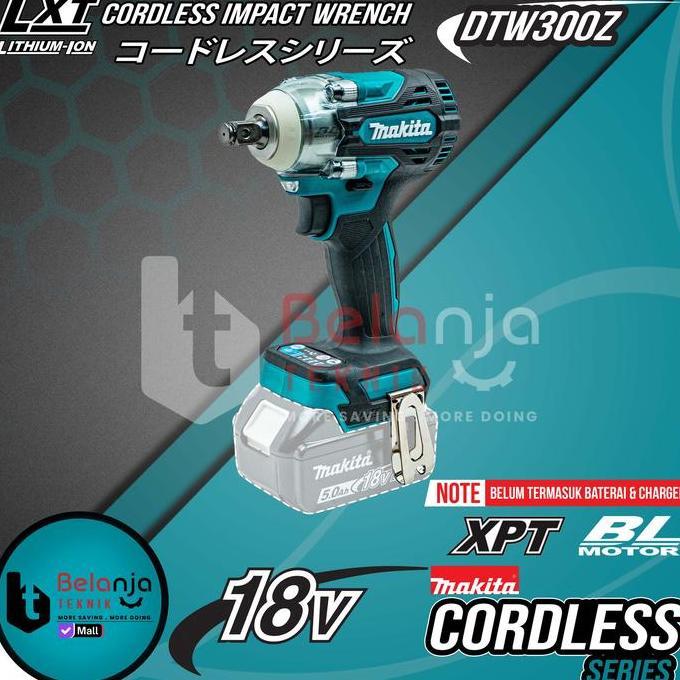 Promo Makita Impact Wrench Cordless DTW300Z Mesin Pumbuka Baut Baterai 18 V Diskon
