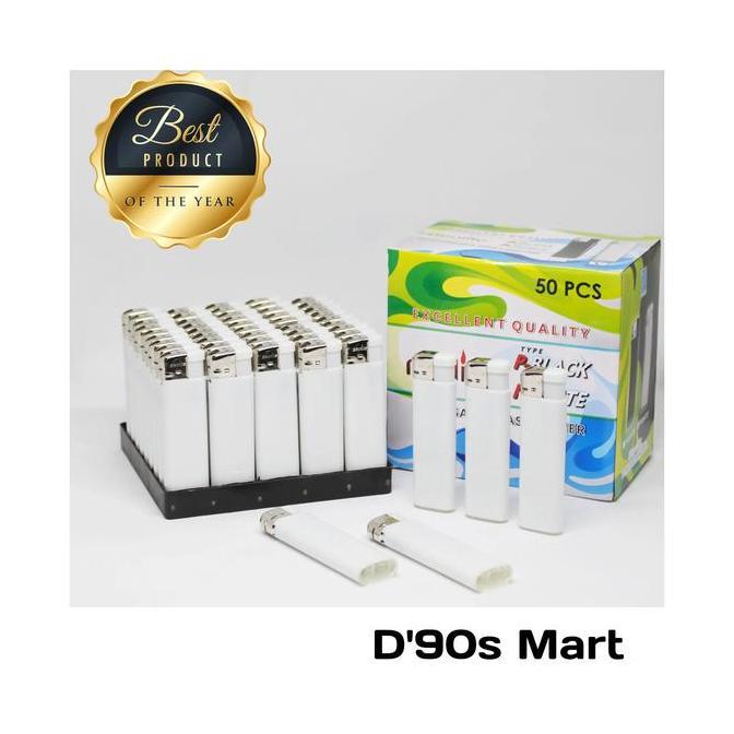 korek Api Gas Magnet  polos putih isi 50 pcs