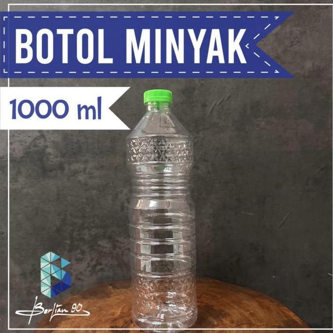 Promo (1 Pack) Botol Minyak Goreng 1000 ml Plastik Tebal Termurah - Botol Air Mineral 1 Liter Botol 