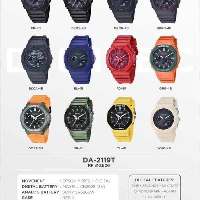 Jam Tangan Digitec Pria DG 2119 Original digitec 2119 Hitam Abu