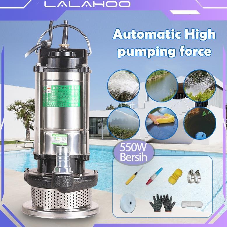Pompa Celup Air Bersih Kotor Otomatis 550Watt Stainless Steel pompa air submersible Mesin Pompa Air 