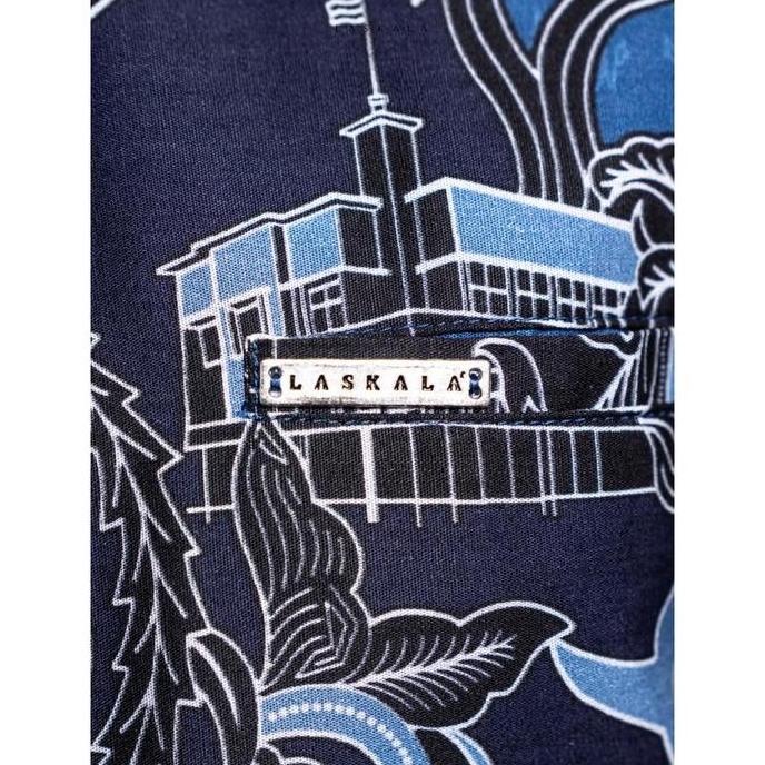 Laskala Batik Premium Surabaya Biru Kemeja Batik Pria Slimfit Lengan Panjang