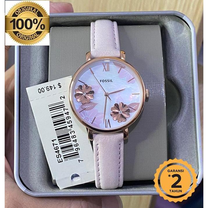 Jam Tangan Es4671 Dial White Leather Strap 36Mm Terbaru