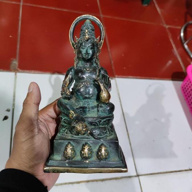 /////] arca patung dewa kuwera kubera kuvera dewanagari kuningan