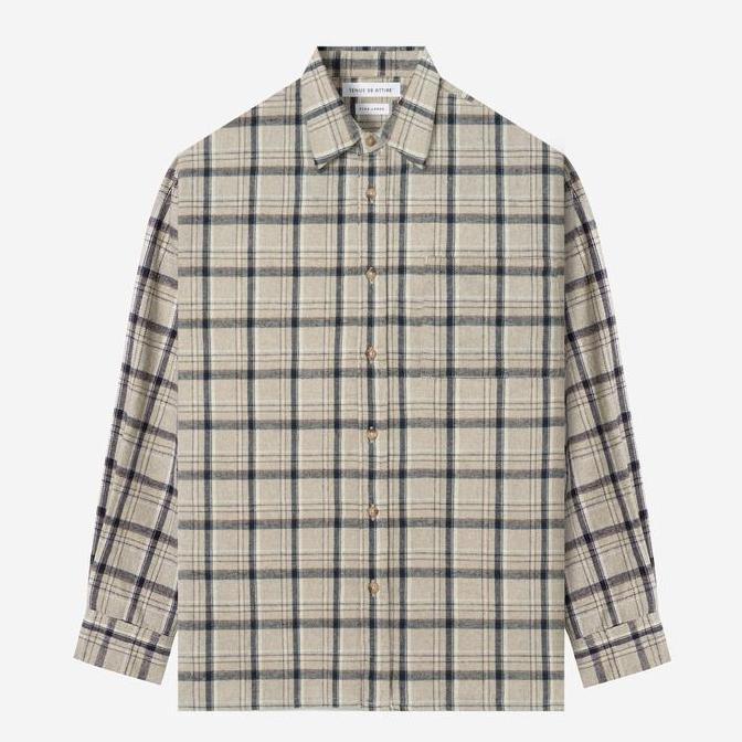 TENUE Kemeja Flannel Lengan Panjang - College - Grey Navy