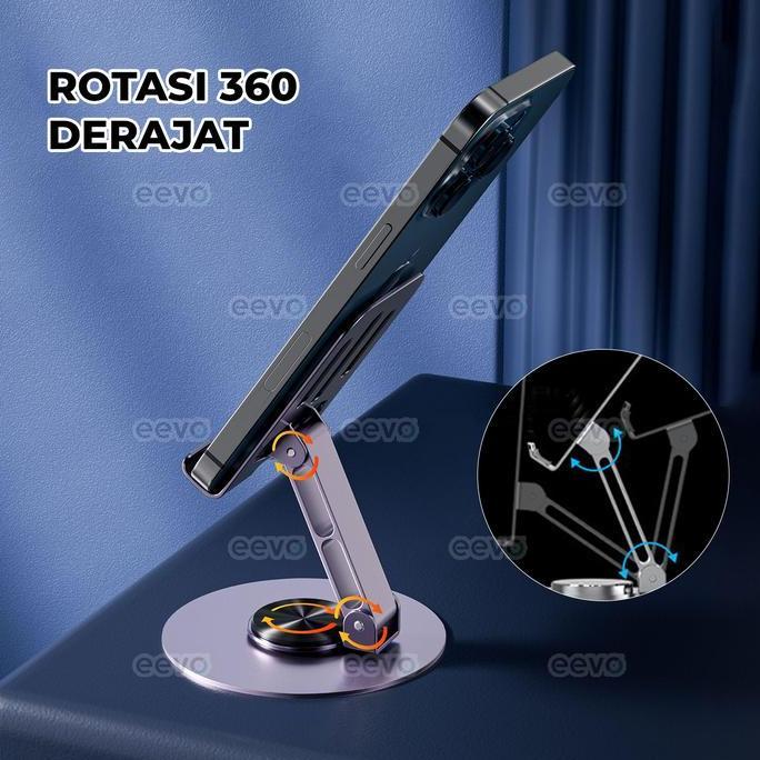 Campic- Holder Hp Meja Full Besi Rotasi 360 Derajat Evogrip Ps08 Universal Phone Stand Bahan Alloy D