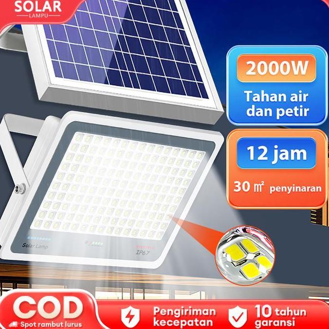 SOLAR LAMPU  2000W LAMPU TENAGA MATAHARI  LAMPU LED SURYA SOLAR CELL LAMPU OUTDOOR SUPER TERANG  LAM