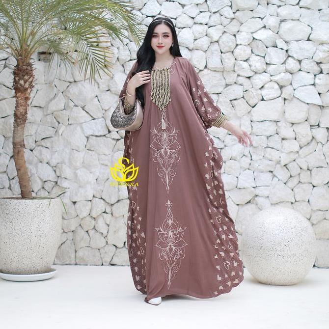 Regreg- Kaftan Premium Batik Jumbo Kaftan Lebaran Rayon Gamis Polos Hitam Muslim Nyaman Dress Mewah