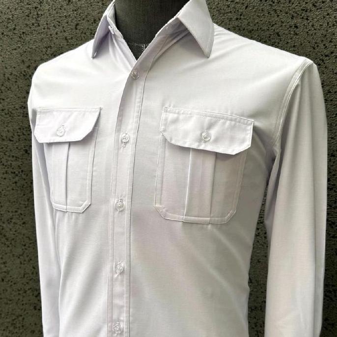 GARDA - Kemeja Pria Semi Wool Superfine Safari Lengan Panjang