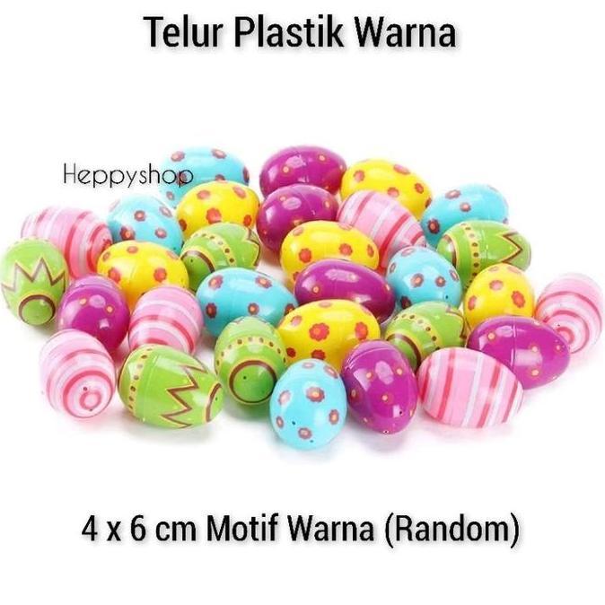 ,,,,,,,] Telur Plastik Warna, Telur Mainan Warna, Telur Paskah Warna