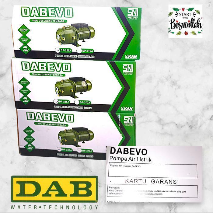 Pompa Air Dab Evo Atau Dab Auto Jet Pump 255 Watt - 30 Meter Dinamo 100% Tembaga + As Rotor Stainles