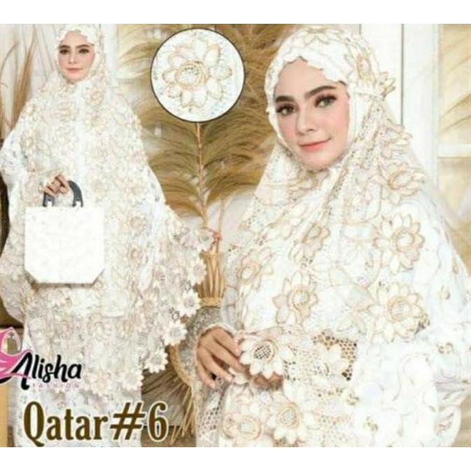 Mukena Sutra Prada Bordir-Renda Tawon-Milo