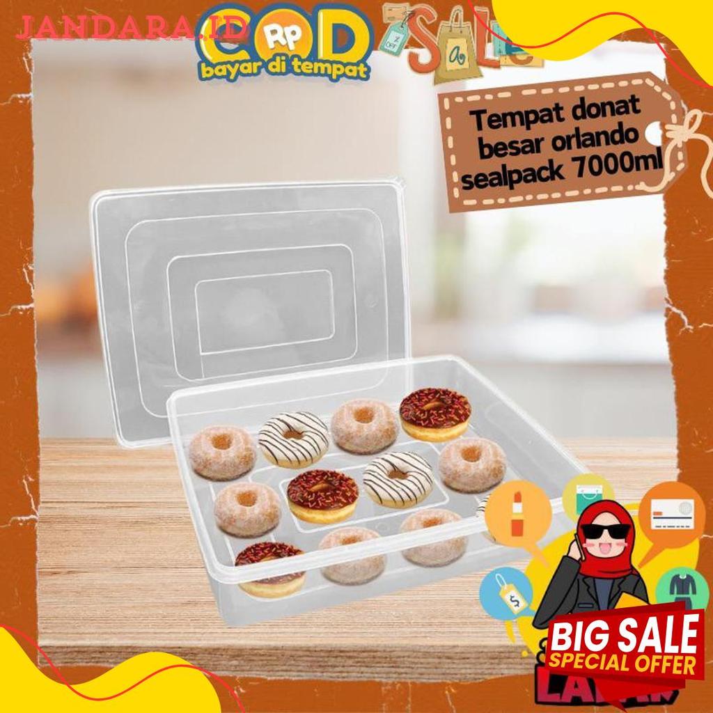 [Joeragan Lapak] Tempat Donat Besar - Wadah Makanan Serbaguna Box Plastik Transparant Bening Jualan 