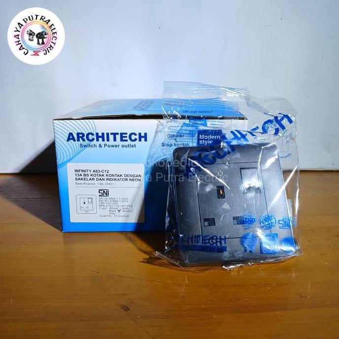 ARCHITECH INFINITY 13A STOP KONTAK AC BLACK