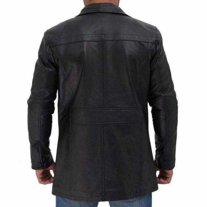 jaket kulit blazer pria 100% orinal jaket kulit jas pria panjang
