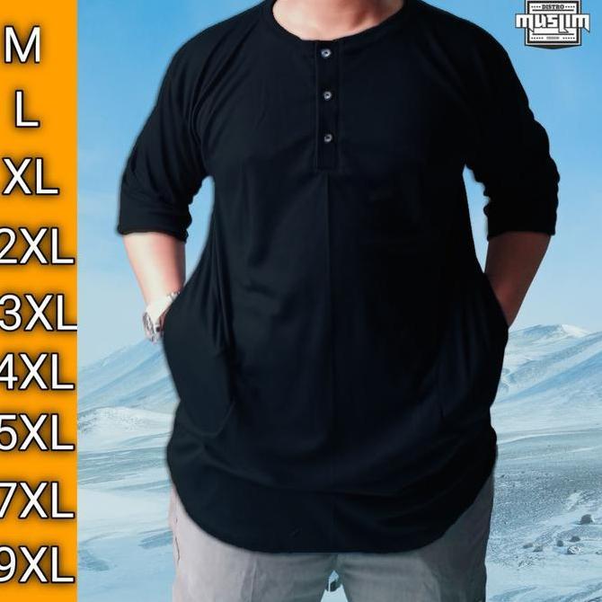 BEST SELLER KAOS KOKO JUMBO M-9XL PRIA OVERSIZE ISHAK BAJU KURTA MUSLIM HIJAU MAROON DEWASA