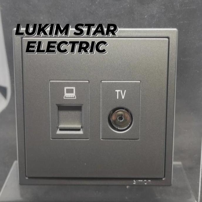 OUTLET DATA CAT6 + TV SIMON I7 GREY/SIMON I7 GREY OUTLET DATA DAN TV