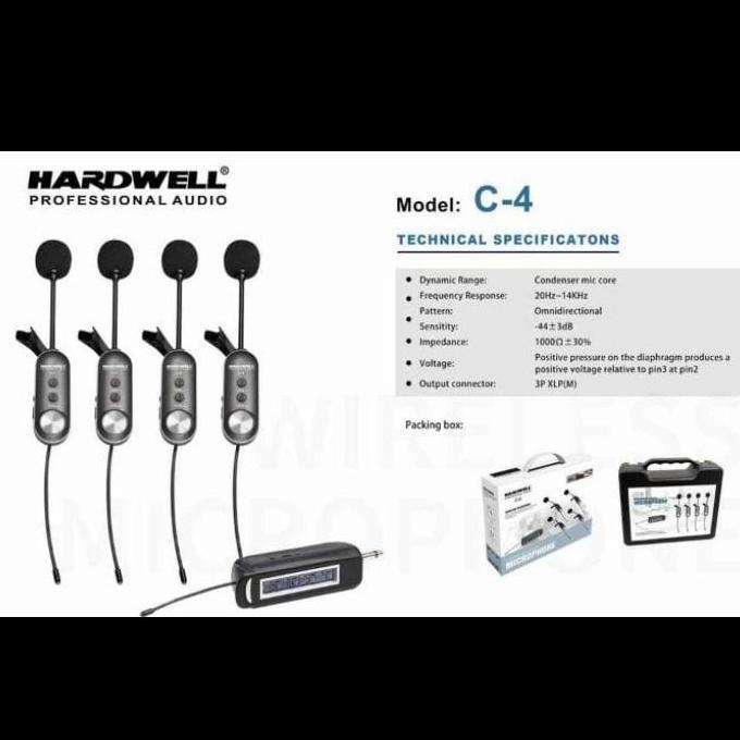 Mic wireless Hardwell C4 Original 4mic wireless clip on