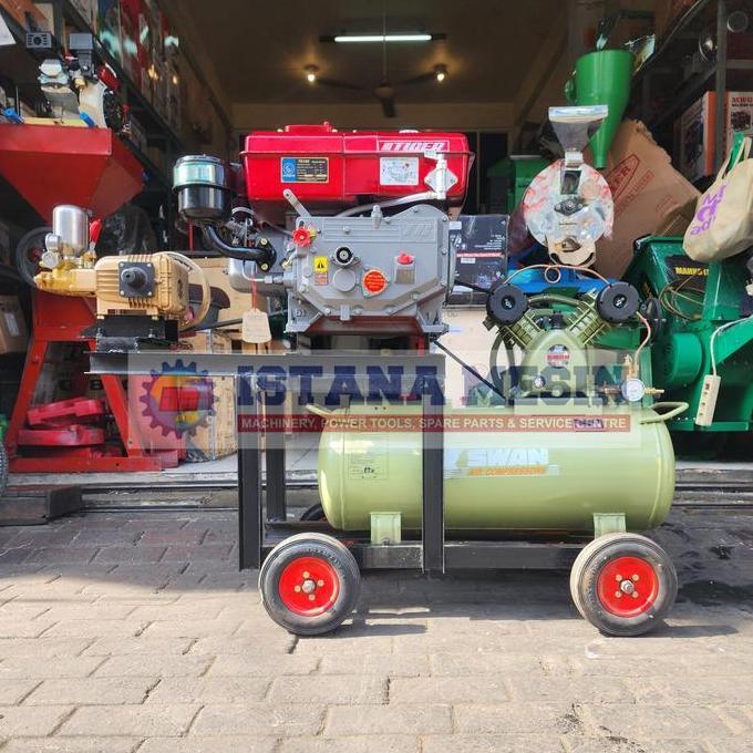 Terlaris Swan Kompressor Angin 2Fungsi + Mesin Doorsmeer + Mesin Diesel 8Pk