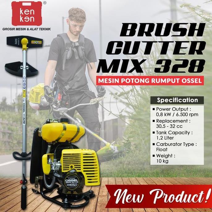 Terlaris Mesin Potong Rumput Kebun Ossel328 Mesin Pemotong Rumput Gendong Ossel