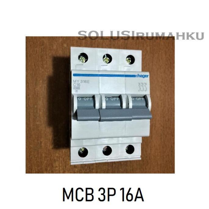 Diskon Mcb 3 Phase Hager 16A / Sikring 3 Pas 16 Ampere / Mcb 3P 16 A