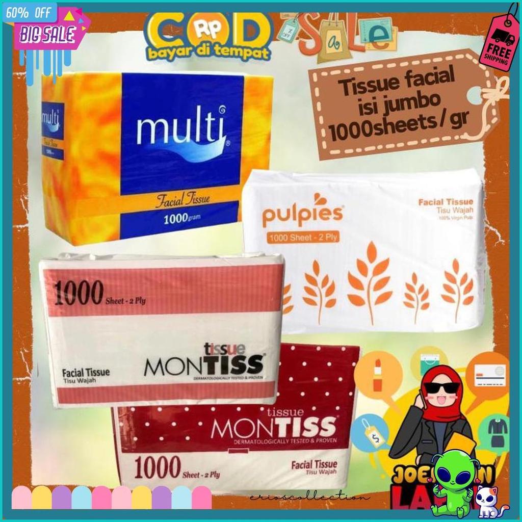 [Joeragan Lapak] Tisu Tissue Jumbo 1000 Sheets Gram Refill Pulpies Murah Ekonomis Montisss Multifung