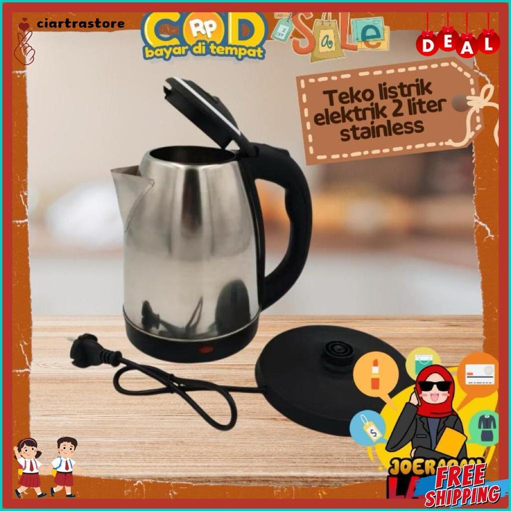 [Joeragan Lapak] Teko Listrik Elektrik Stainless Steel 2 Liter 2,3 L Subron Mayama Myvo Termos Air P
