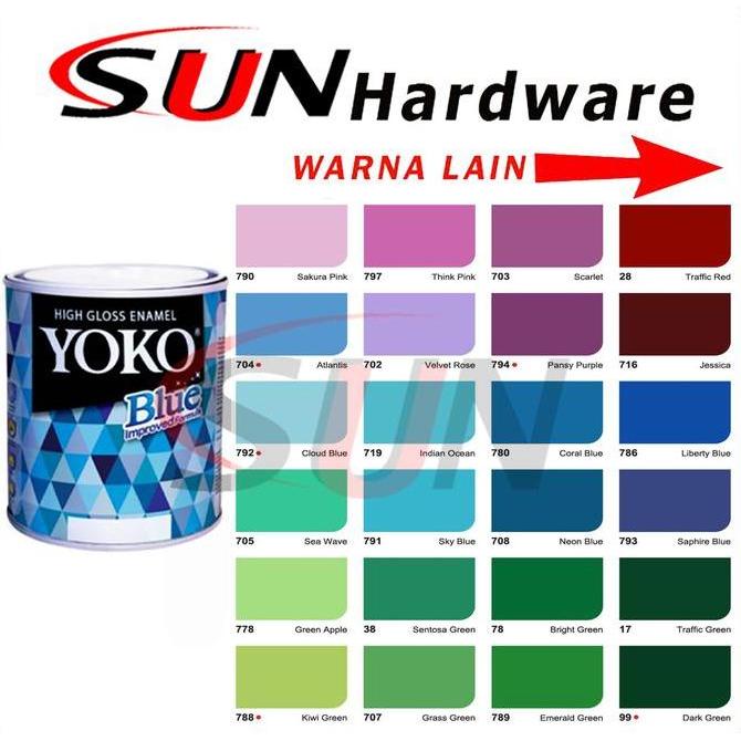 Wrnawrni- Cat Minyak Kayu Besi Plastik Yoko 0.7 L Hitam Putih Biru Hijau Coklat Gloss Matt Doff Meng