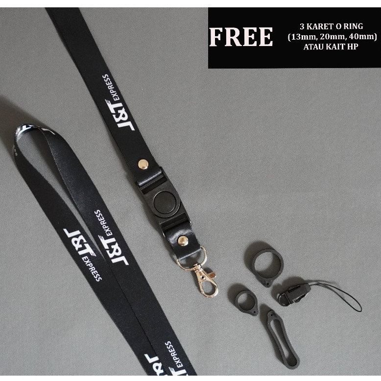 Lanyard ID Card J&T Express Hitam - Tali Gantungan HP - Tali ID Card Nametag J&T Express Hitam