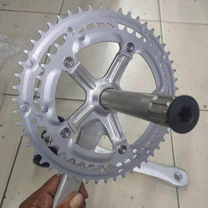 Crank Double 2 Speed 52T 42T Hollowtech Ii Ht2 Gt Half5 Silver