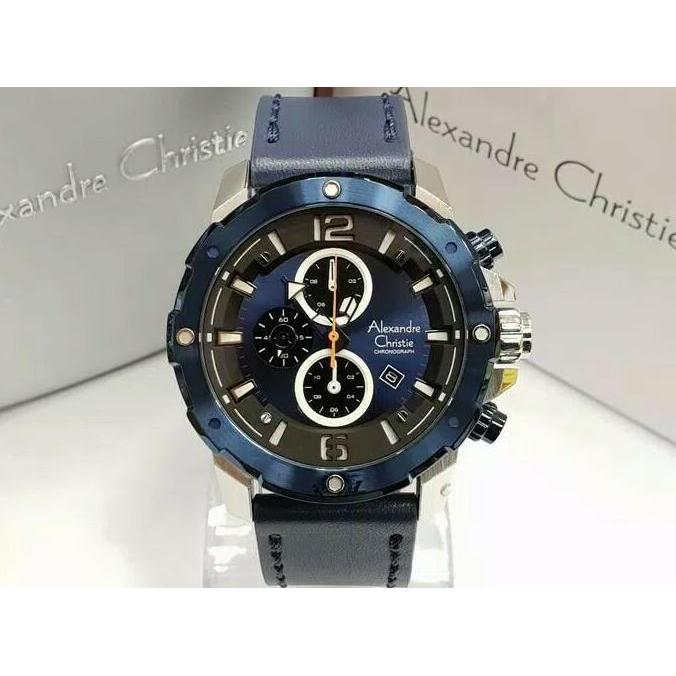 ALEXANDRE CHRISTIE PRIA AC6410 SILVER BLUE LEATHER ORINAL