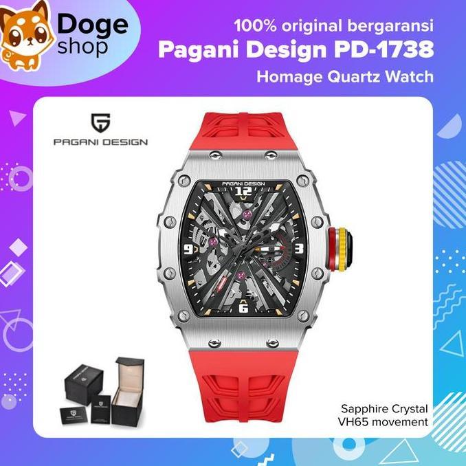 GRATIS ONGKIR Pagani Design PD-1738 Homage VH65 Japan Movement Quartz Tonneau Sports Watch