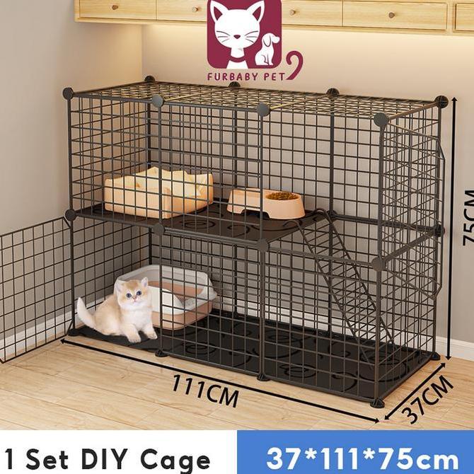 Kandang Kucing Pagar 1 Set Kandang Anjing Besar Rumah Kucing Kandang Kawat Hewan kandang  kucing