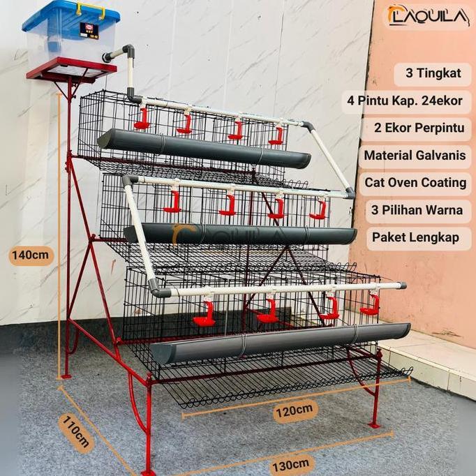 Paket Kandang Ayam Petelur Fullset Aksesoris Lengkap Rumahan Modern 3 Tingkat