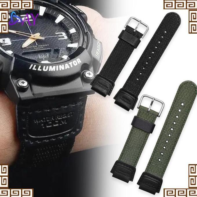 TERBARU Strap Tali Jam/Jam Kanvas Casio/Strap Nylon Kanvas Pengganti/Hitam