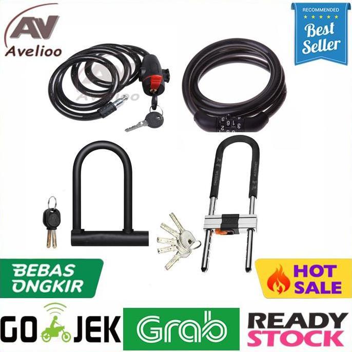 KUNCI SEPEDA / KUNCI GEMBOK SEPEDA / KUNCI SPIRAL SEPEDA UNIVERSAL