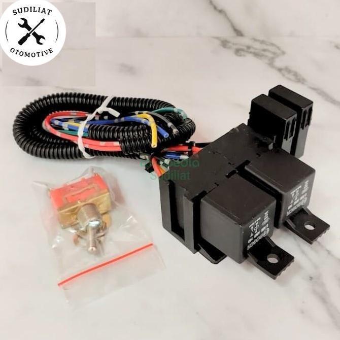 Spesial Kabel Relay Set Lampu Tembak Motor Dengan  Relay Bosch - 2 Mode