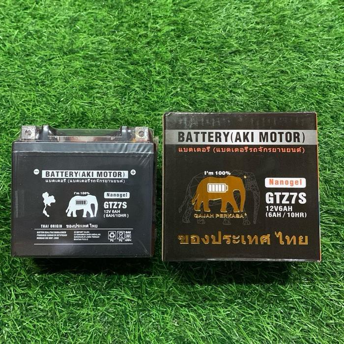 Aki Gajah GTZ7S 12 volt 6 ampere / aki satria FU / Vario 125 / Vario 150 /Yamaha Aerox/Nmax / Aki ke
