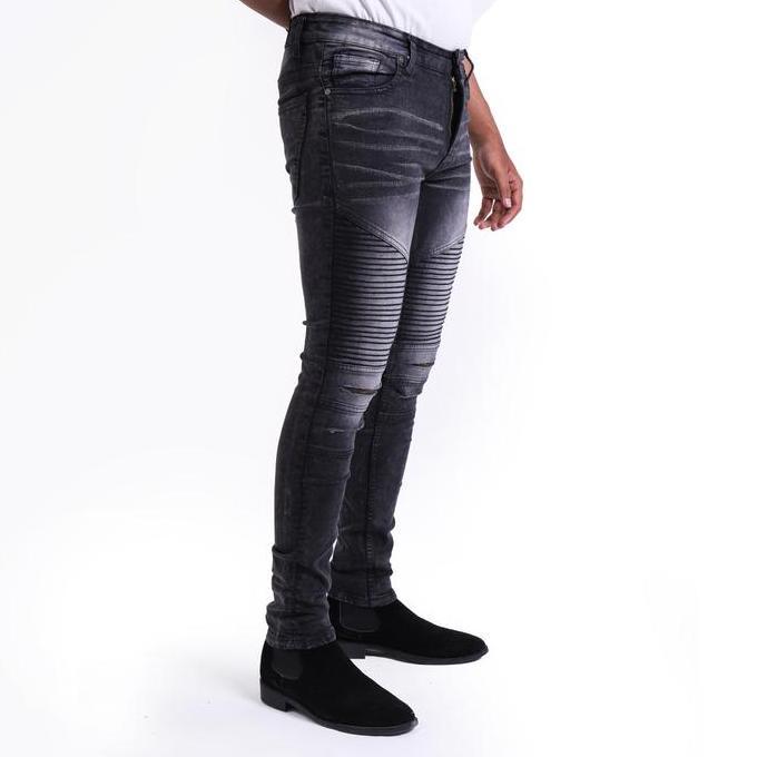 Weird Jeans - Biker Dush Black - Celana Jeans Panjang Biker Jeans Pria Slimfit Strech Stretch Nyaman