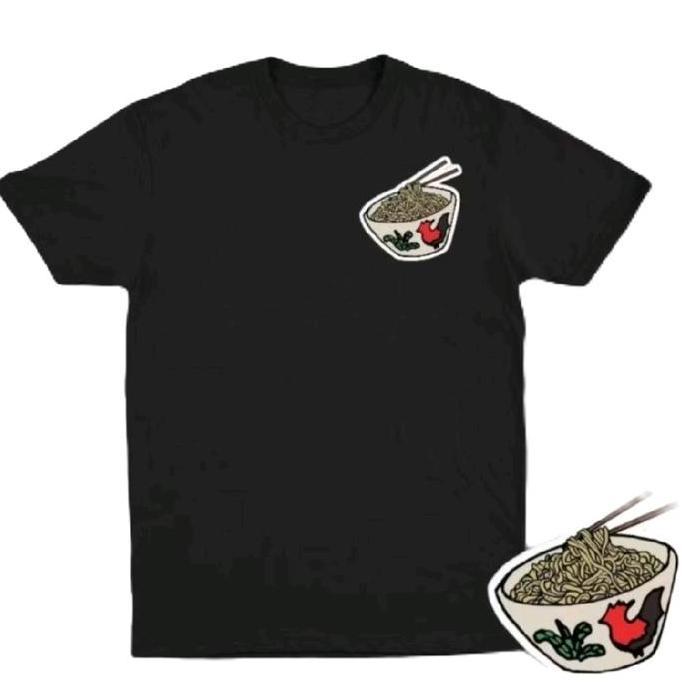 kaos dewasa baju oblong unisex gambar mangkok mie ayam keren motip Pria Distro Wanita Pendek Sablon 