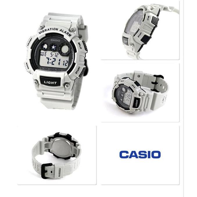 CASIO W-735H-8A2VDF - Jam Tangan Pria - Abuabu Putih W735H