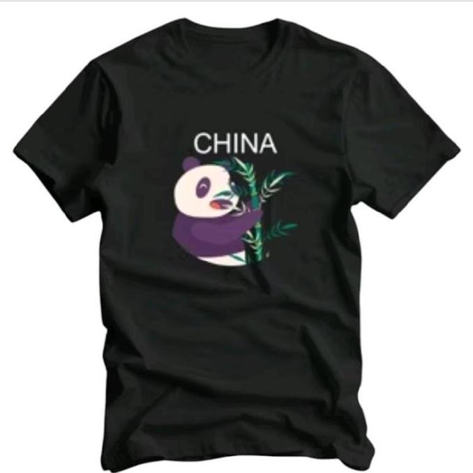 kaos oleh oleh china baju souvenir unisex  sablon digital Pendek Atasan Wanita Distro Dewasa Cewek M