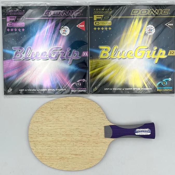 Bet Donic CarboTec dengan karet Donic Seri Bluegrip J set