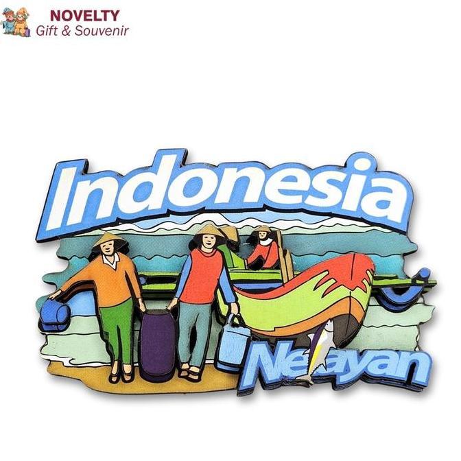 Souvenir magnet kulkas Nelayan oleh oleh negara Indonesia