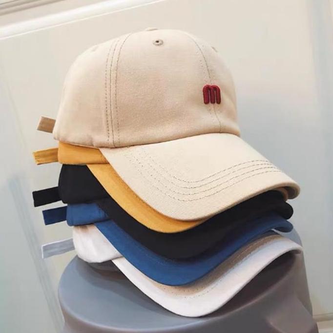 Yarra Topi Baseball Outfit Pria Wanita Dewasa Motif Huruf M Hitam Kuning Putih Distro Cap Olahraga S