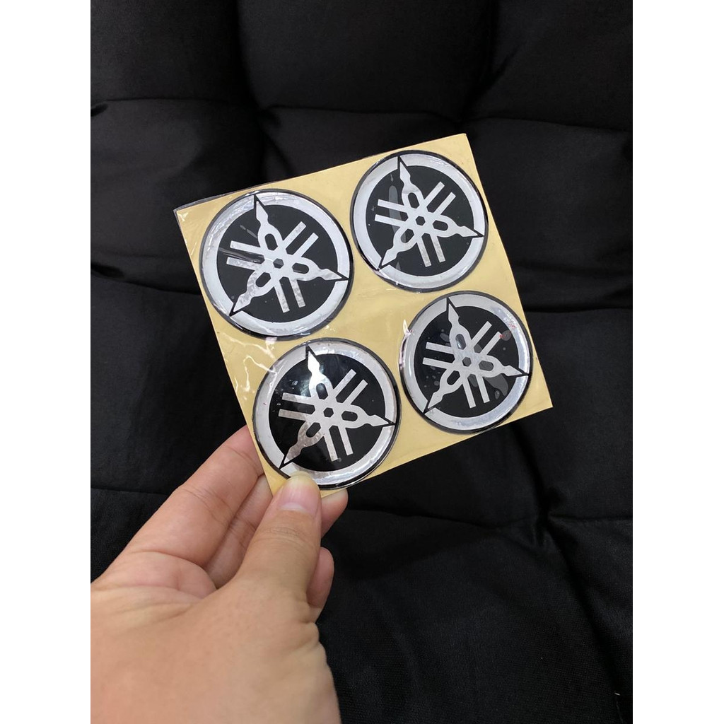 Stiker Logo YAMAHA Bulat 2,5 CM Timbul Buat Montor NMAX / Emblem Hologram dan Reflective