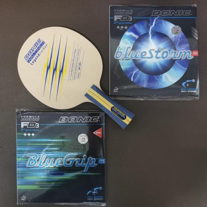 Bat Donic Waldner Legend Carbon kombinasi karet Donic terbaik Set