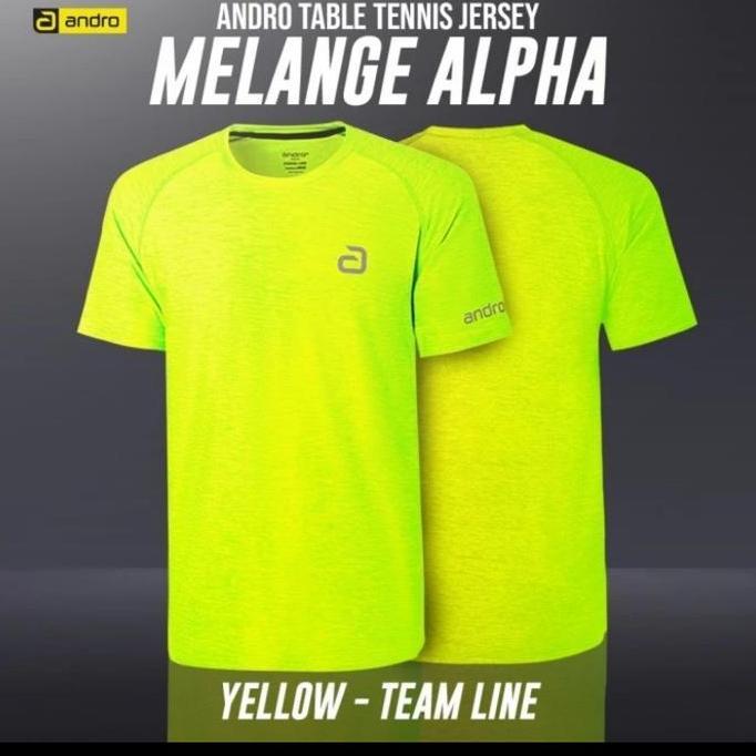 Kaos Shirt Tenis Meja Pingpong Andro Melange Alpha Yellow